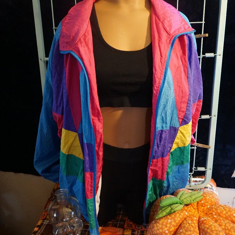 colorblock windbreaker jacket